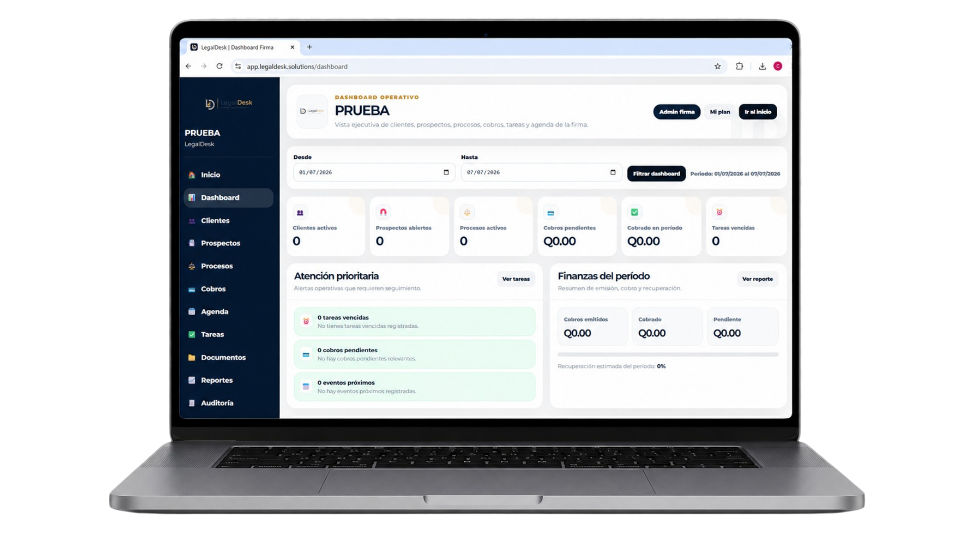LegalDesk CRM y plataforma SaaS legal